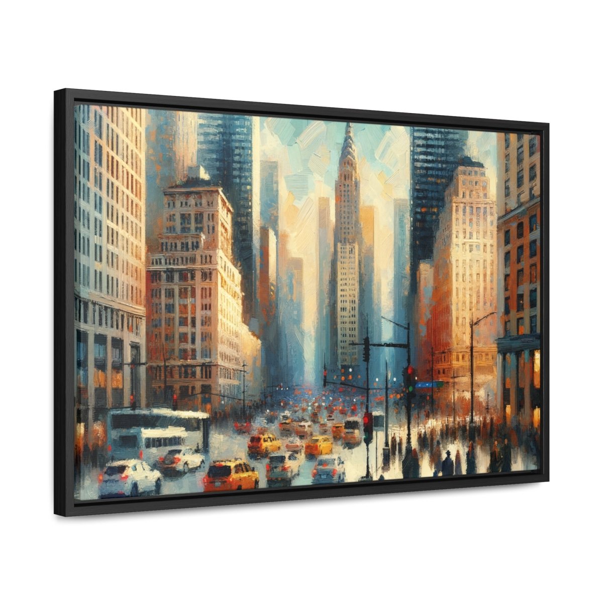 Urban Pulse: Cityscape Vibrance - Framed Impressionist Wall Art - Neodigitalis Artimata