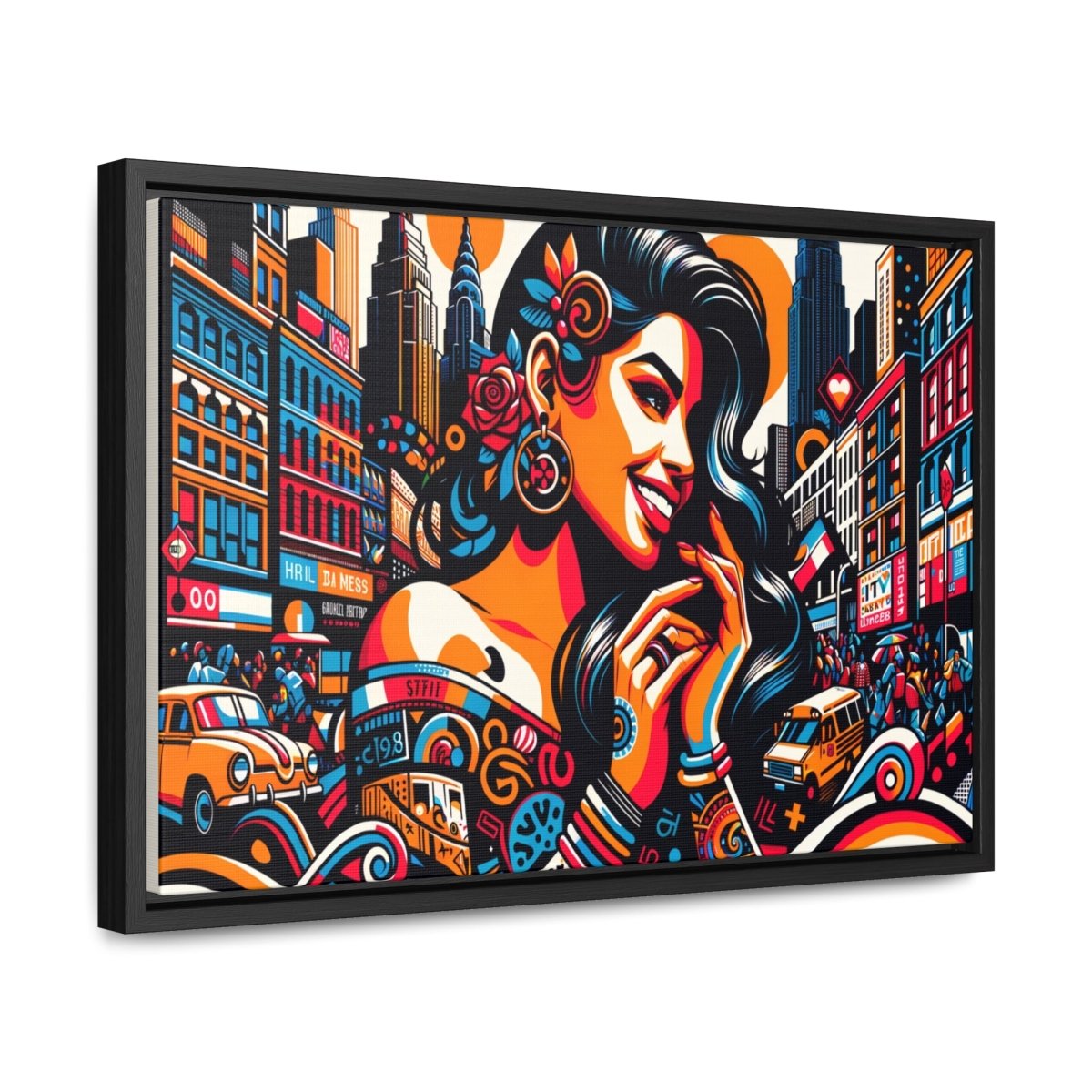 Urban Rhapsody Retro Canvas - Framed Pop Wall Art - Neodigitalis Artimata