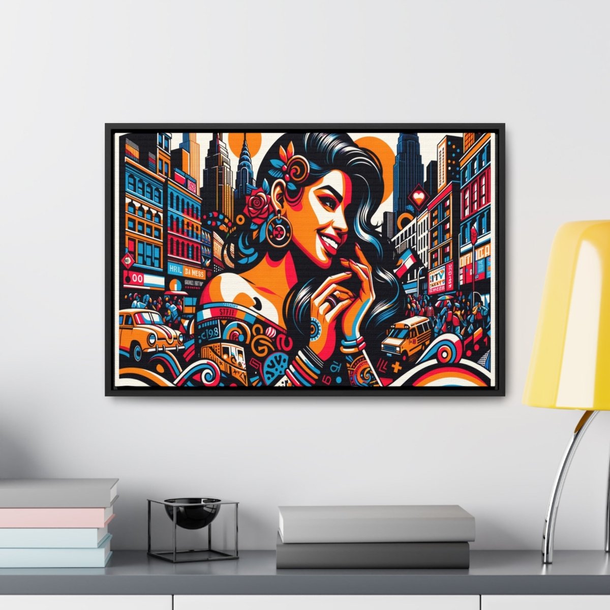 Urban Rhapsody Retro Canvas - Framed Pop Wall Art - Neodigitalis Artimata