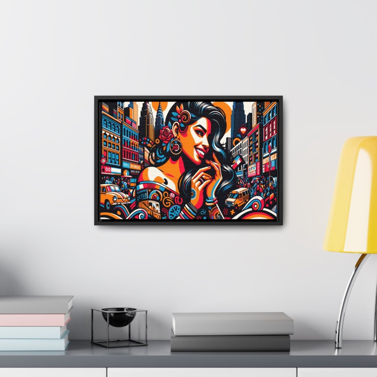 Urban Rhapsody Retro Canvas - Framed Pop Wall Art - Neodigitalis Artimata