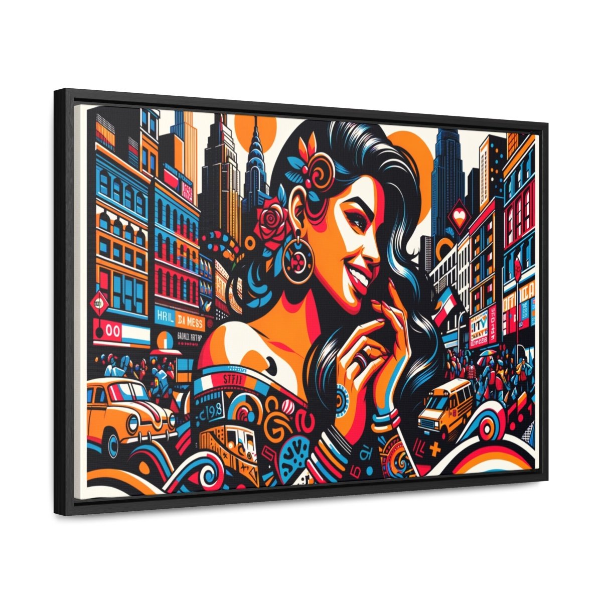 Urban Rhapsody Retro Canvas - Framed Pop Wall Art - Neodigitalis Artimata