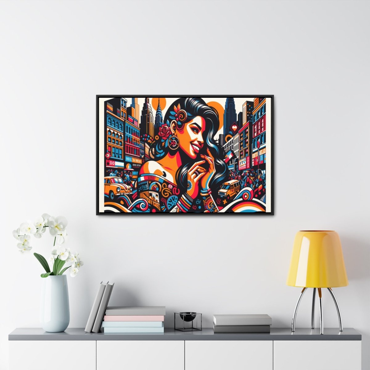 Urban Rhapsody Retro Canvas - Framed Pop Wall Art - Neodigitalis Artimata