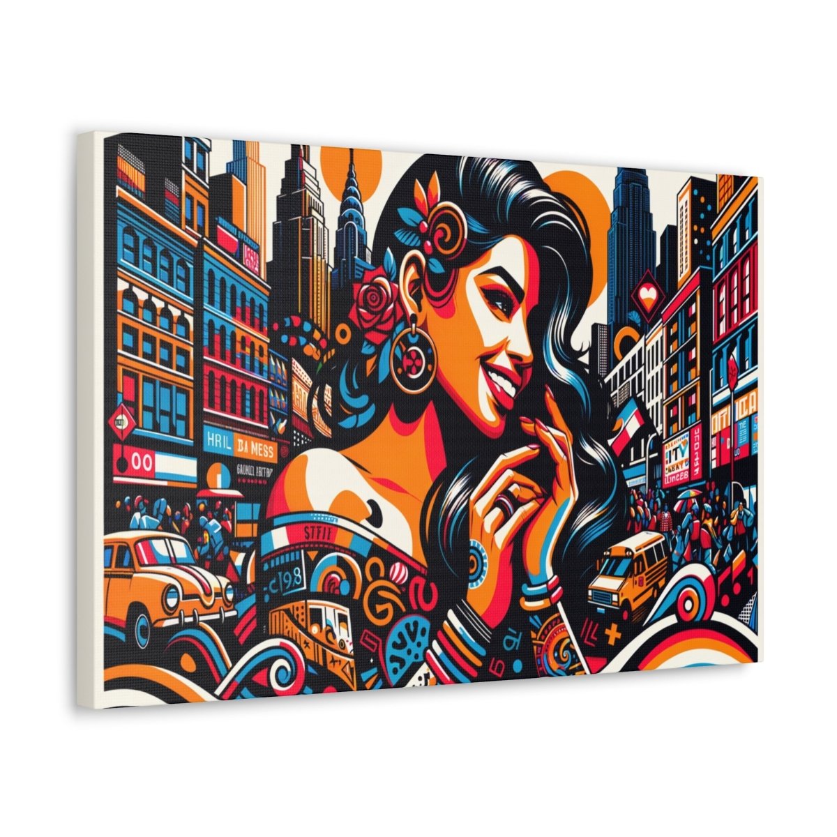 Urban Rhapsody Retro Canvas - Pop Wall Art - Neodigitalis Artimata