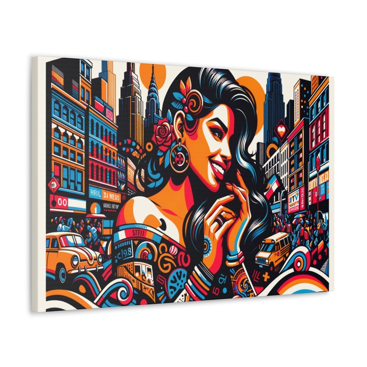 Urban Rhapsody Retro Canvas - Pop Wall Art - Neodigitalis Artimata