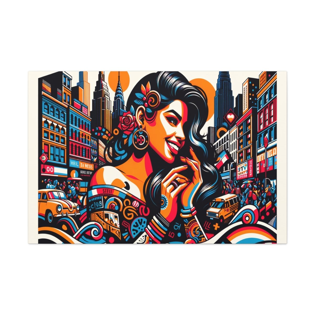 Urban Rhapsody Retro Canvas - Pop Wall Art - Neodigitalis Artimata