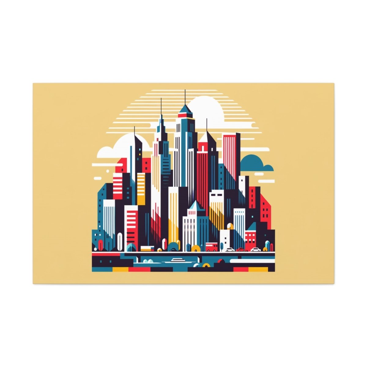 Urban Rhapsody: Retro-Future Skyline - Pop Wall Art - Neodigitalis Artimata