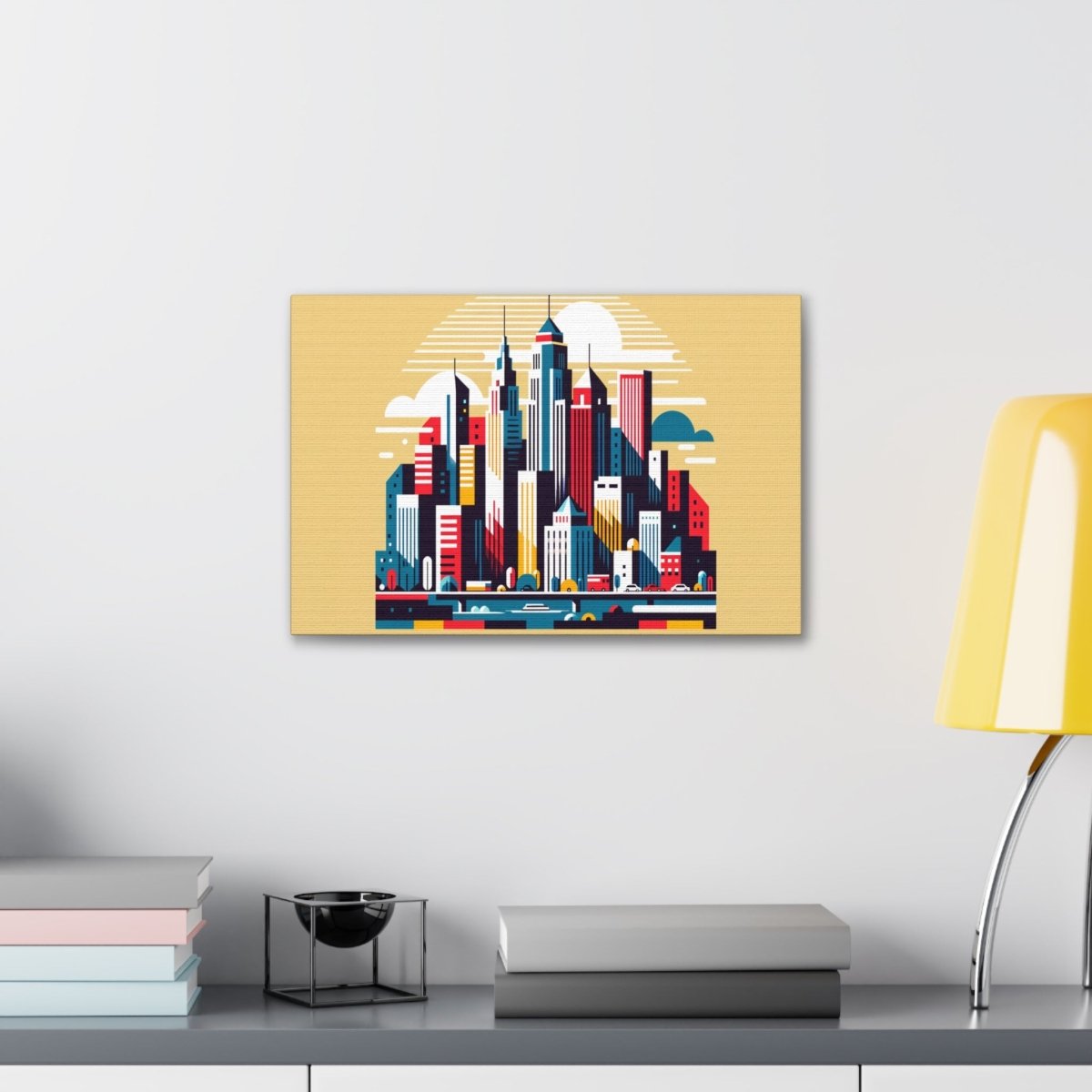 Urban Rhapsody: Retro-Future Skyline - Pop Wall Art - Neodigitalis Artimata