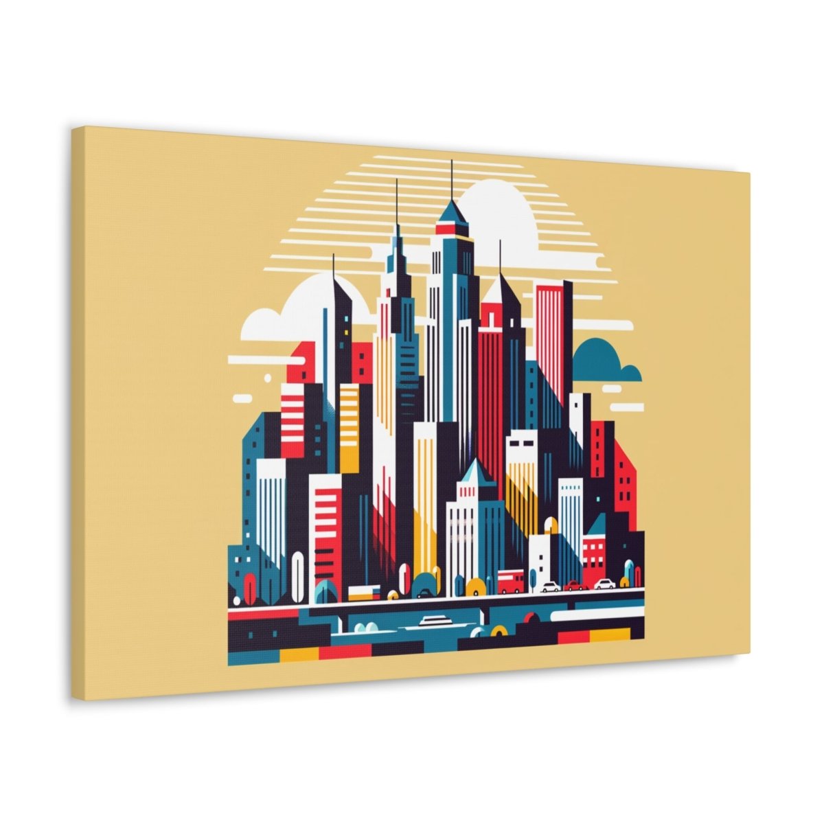 Urban Rhapsody: Retro-Future Skyline - Pop Wall Art - Neodigitalis Artimata