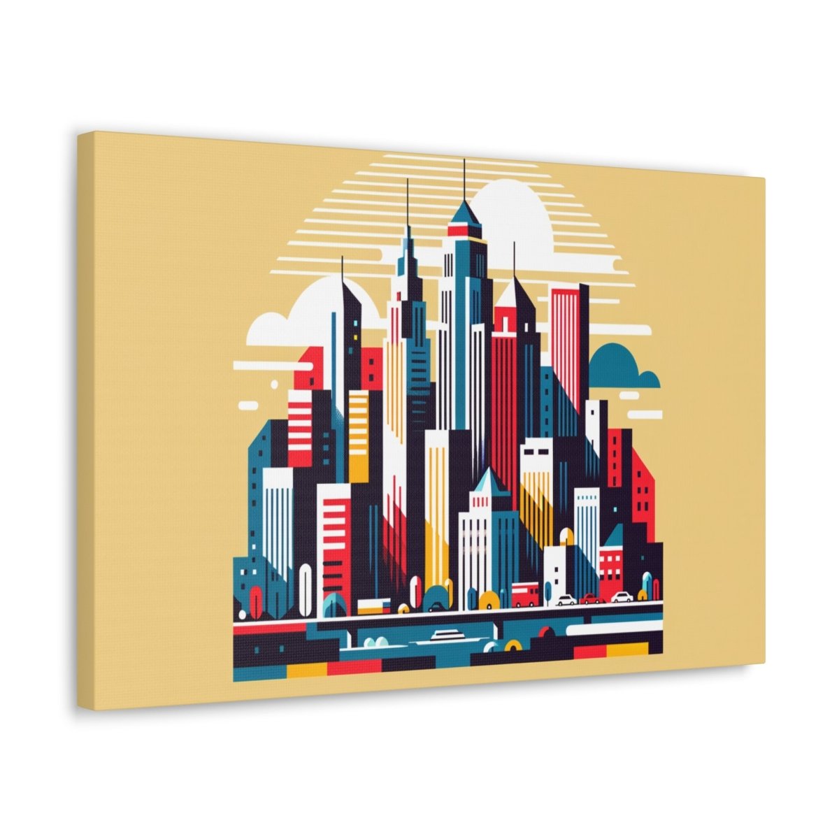 Urban Rhapsody: Retro-Future Skyline - Pop Wall Art - Neodigitalis Artimata