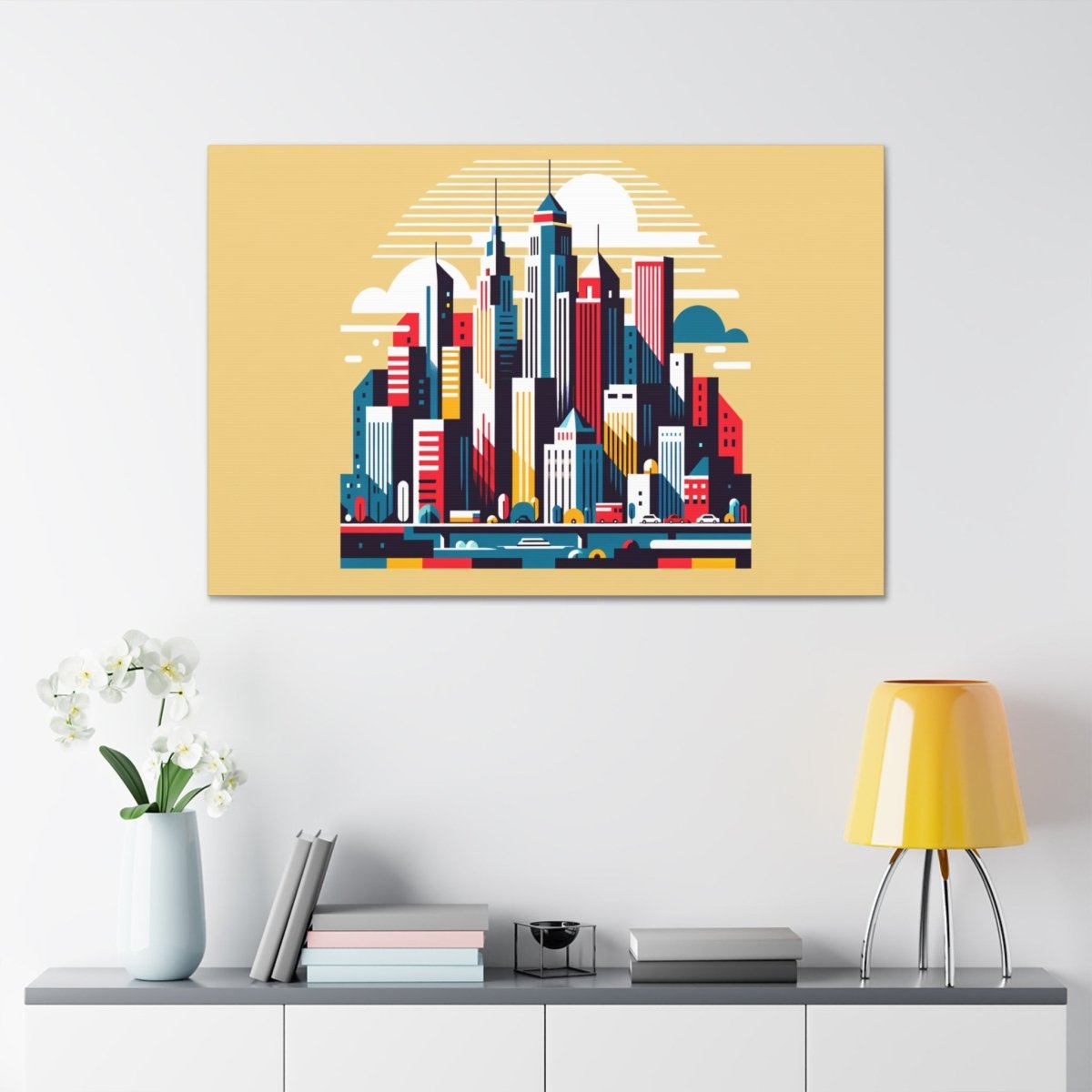 Urban Rhapsody: Retro-Future Skyline - Pop Wall Art - Neodigitalis Artimata