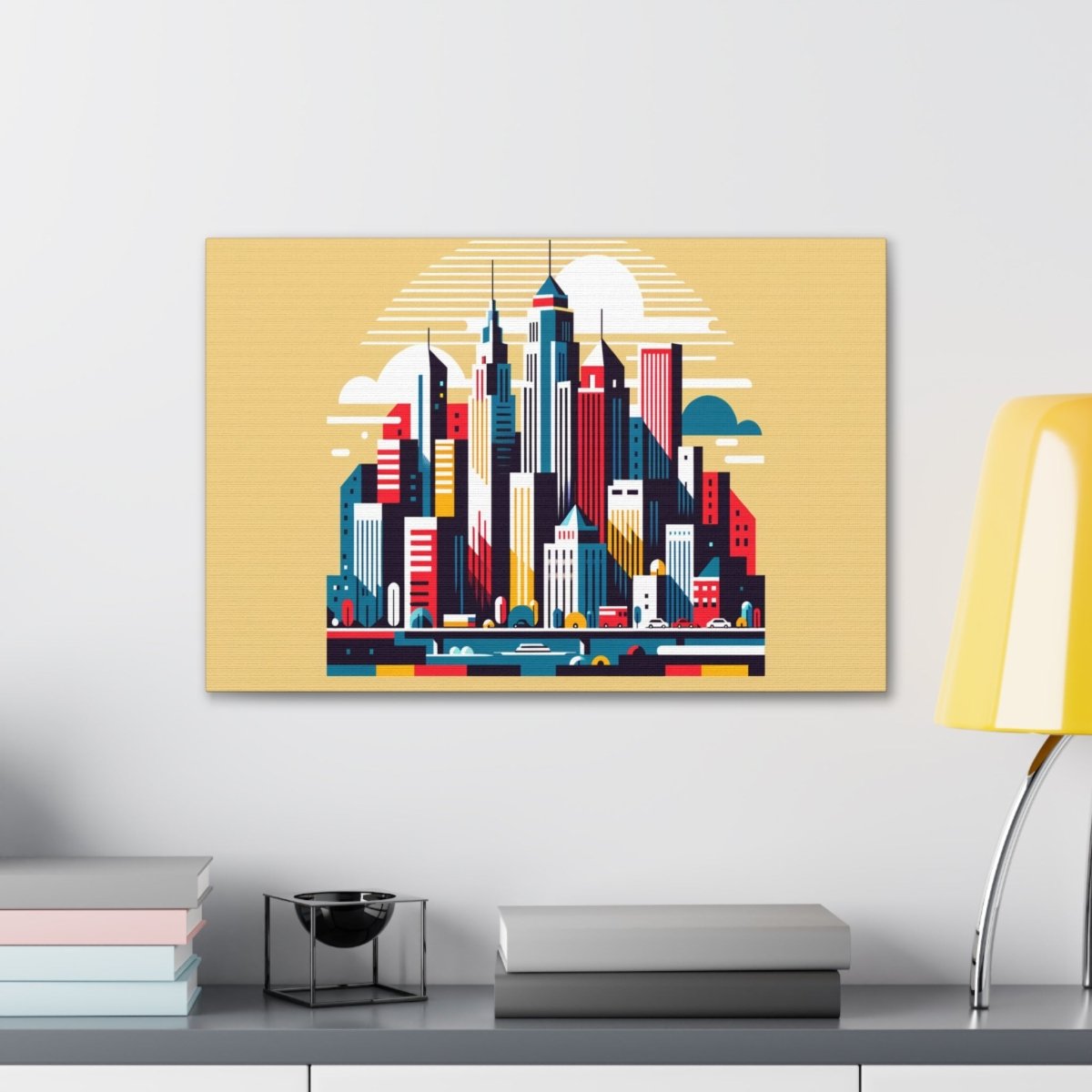 Urban Rhapsody: Retro-Future Skyline - Pop Wall Art - Neodigitalis Artimata