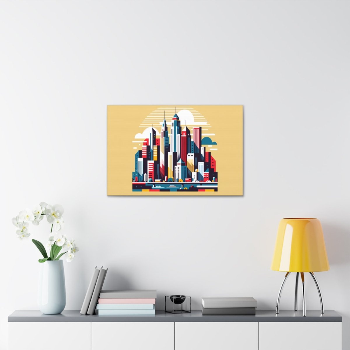 Urban Rhapsody: Retro-Future Skyline - Pop Wall Art - Neodigitalis Artimata