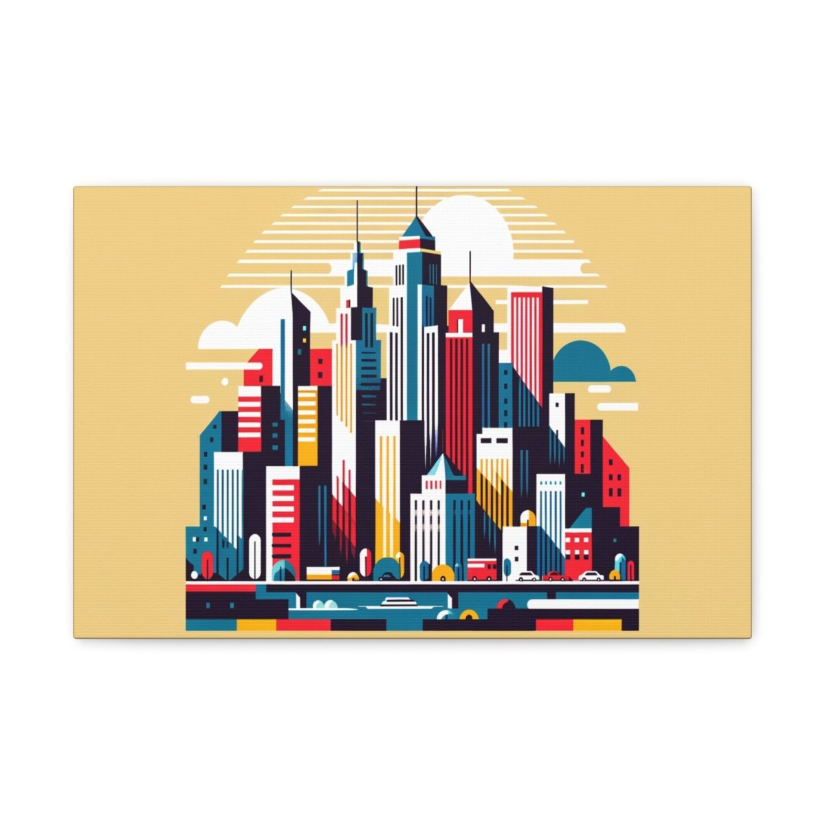 Urban Rhapsody: Retro-Future Skyline - Pop Wall Art - Neodigitalis Artimata