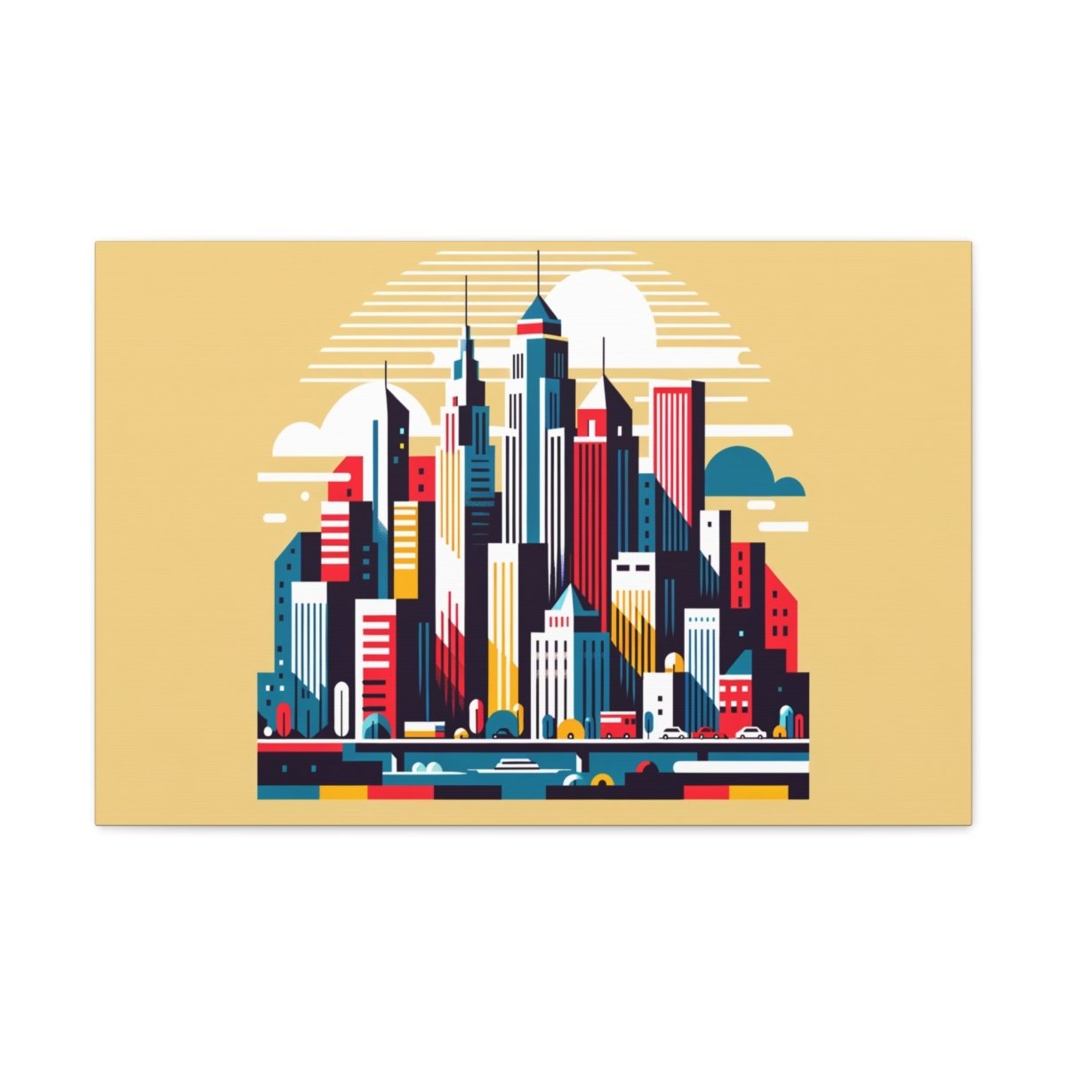 Urban Rhapsody: Retro-Future Skyline - Pop Wall Art - Neodigitalis Artimata