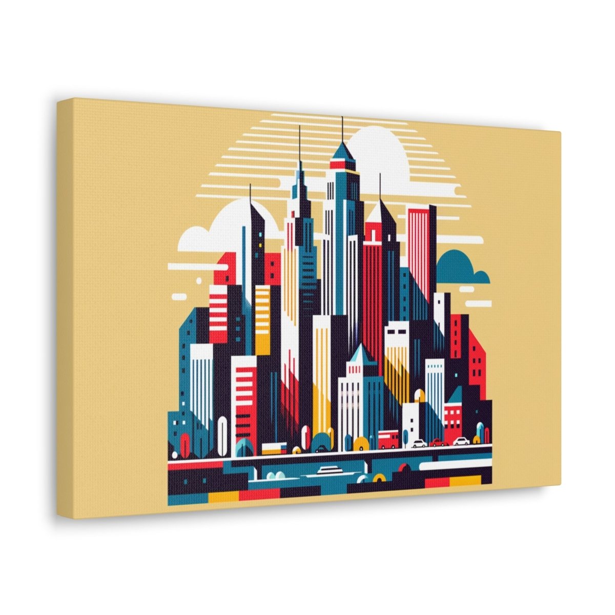 Urban Rhapsody: Retro-Future Skyline - Pop Wall Art - Neodigitalis Artimata