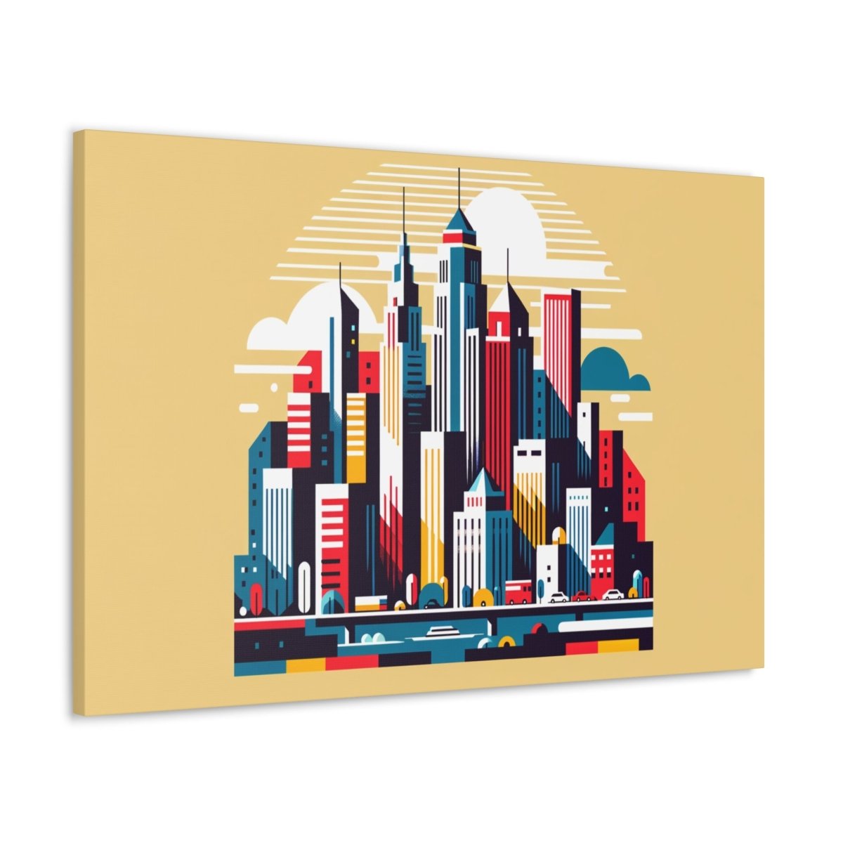 Urban Rhapsody: Retro-Future Skyline - Pop Wall Art - Neodigitalis Artimata