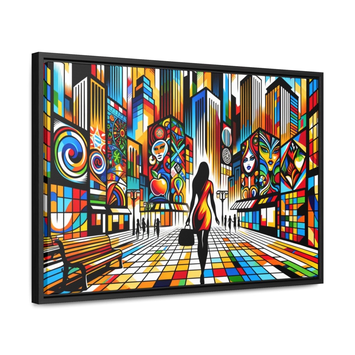 Vivid Metropolis Mosaic - Framed Pop Wall Art - Neodigitalis Artimata