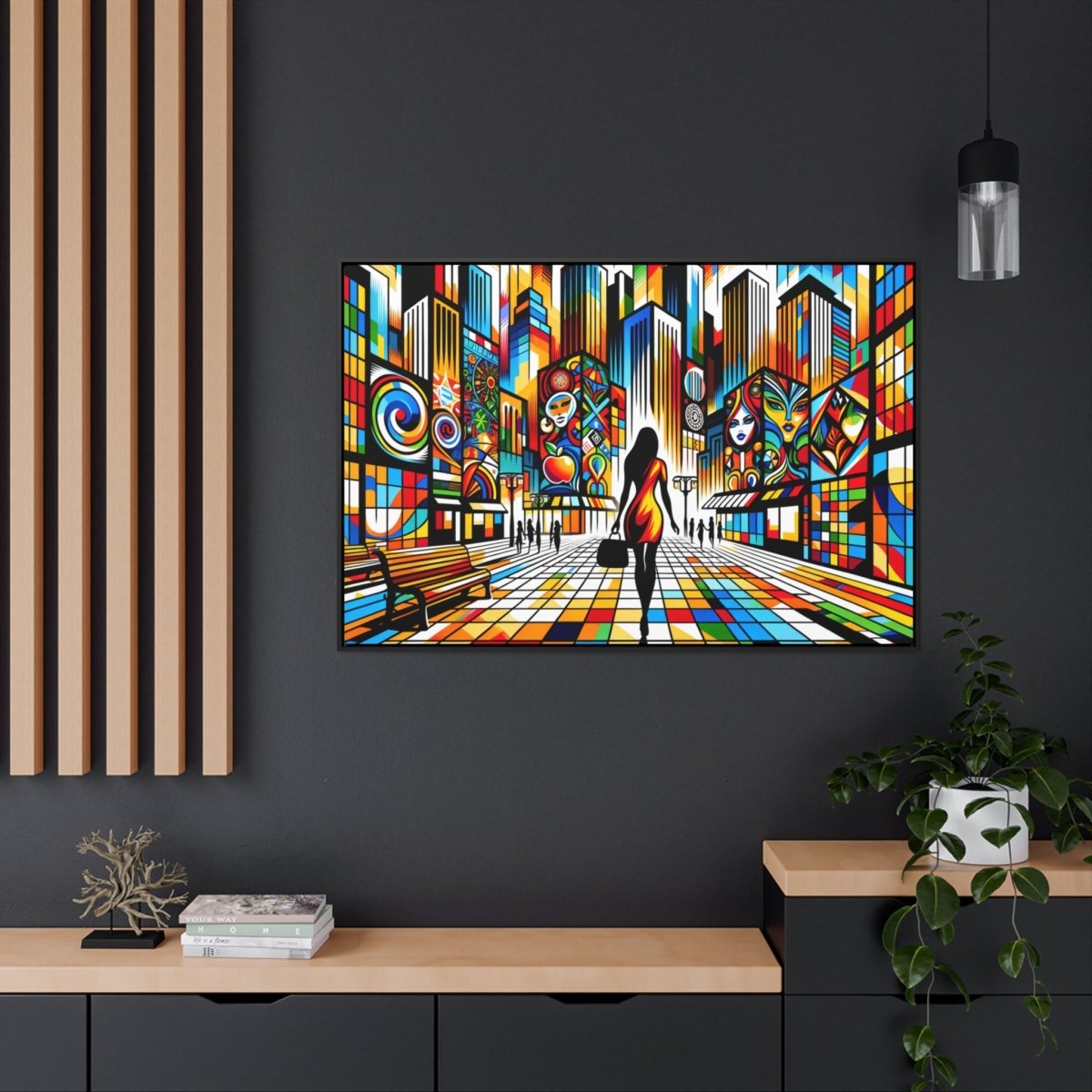 Vivid Metropolis Mosaic - Framed Pop Wall Art - Neodigitalis Artimata