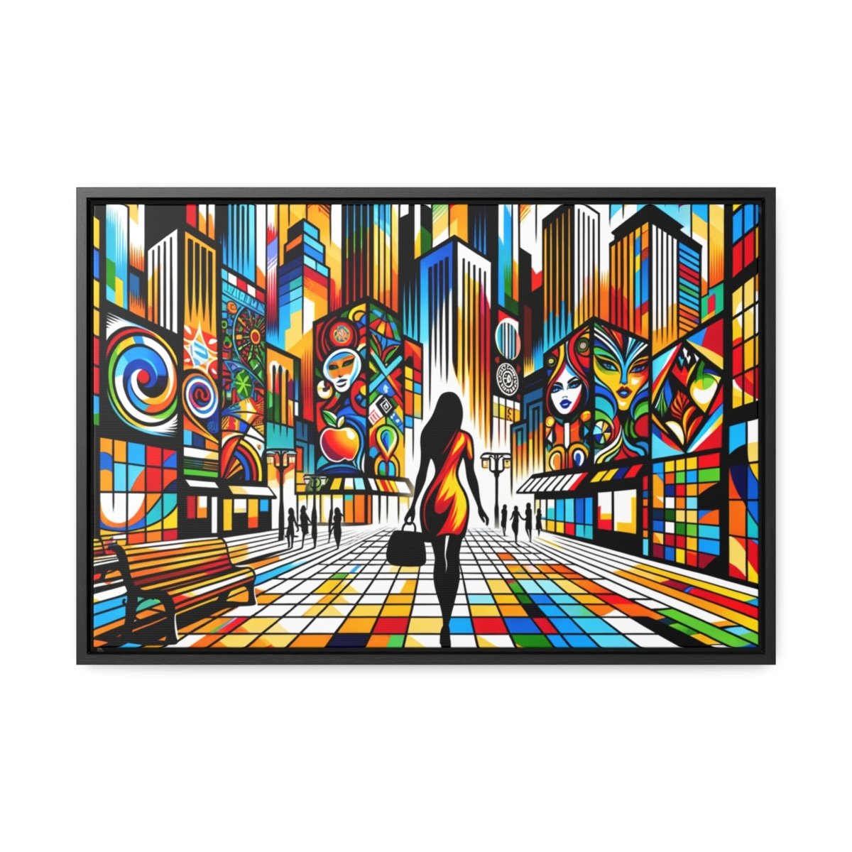 Vivid Metropolis Mosaic - Framed Pop Wall Art - Neodigitalis Artimata