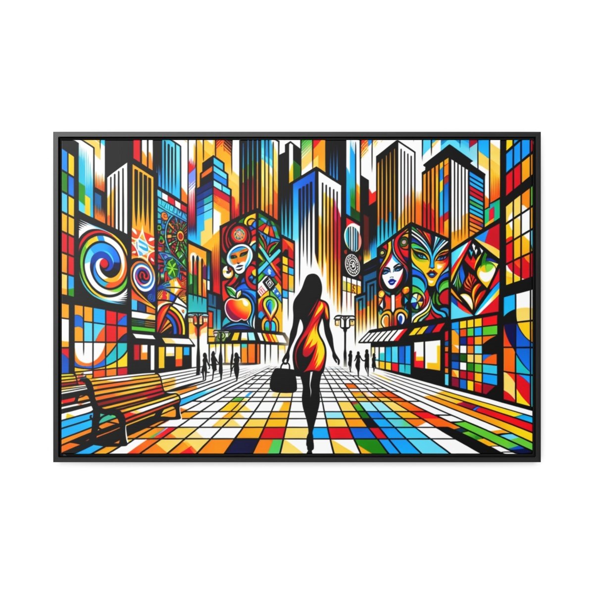 Vivid Metropolis Mosaic - Framed Pop Wall Art - Neodigitalis Artimata