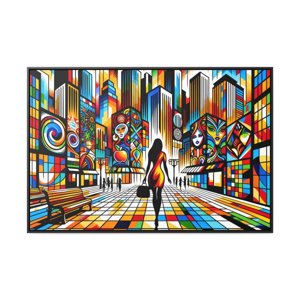 Vivid Metropolis Mosaic - Framed Pop Wall Art - Neodigitalis Artimata