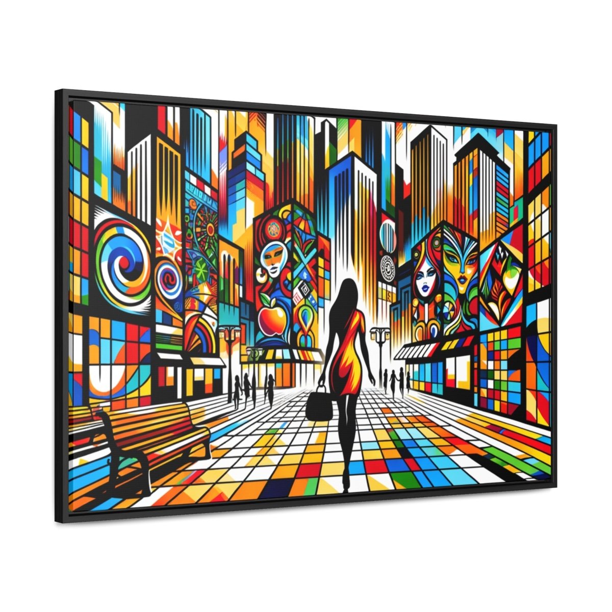 Vivid Metropolis Mosaic - Framed Pop Wall Art - Neodigitalis Artimata