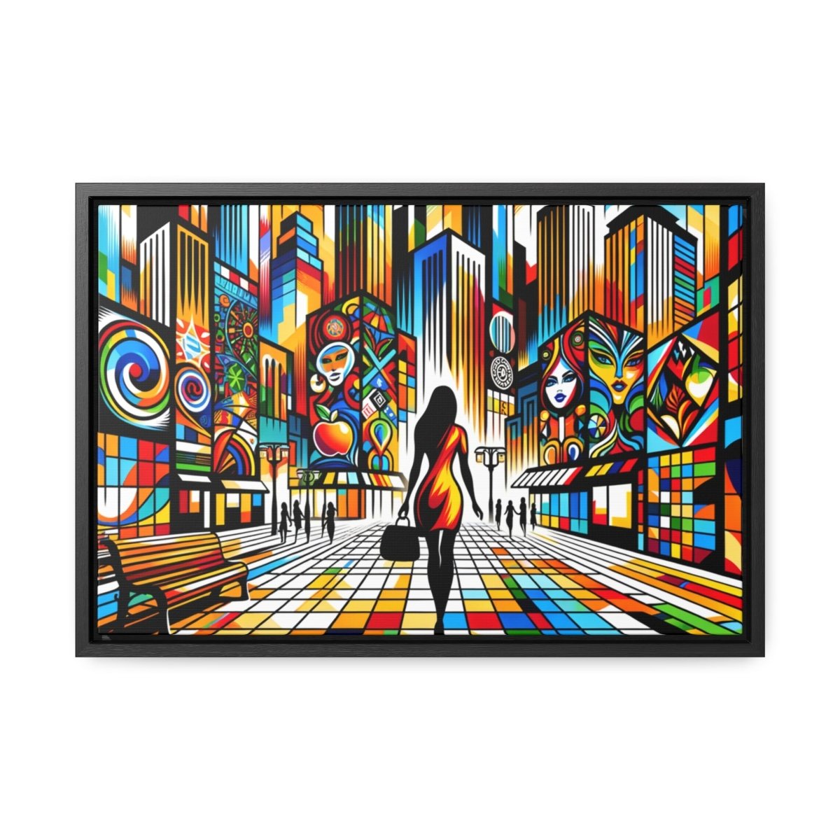 Vivid Metropolis Mosaic - Framed Pop Wall Art - Neodigitalis Artimata